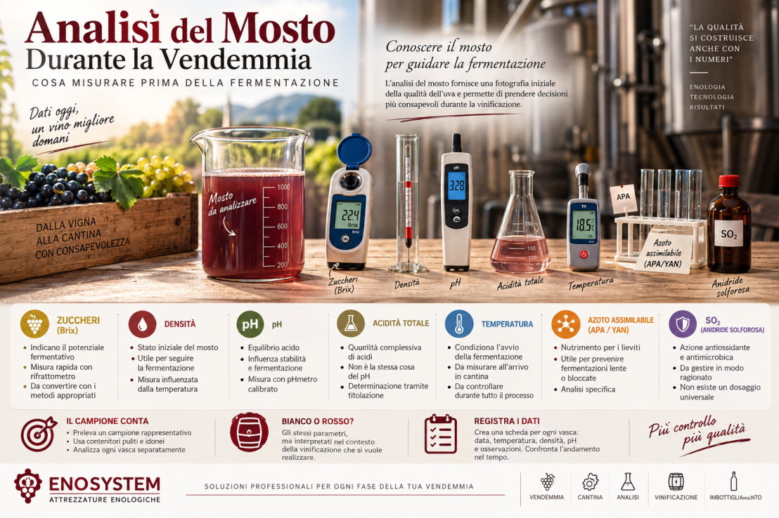 Analisi Mosto: Cosa Misurare in Vendemmia